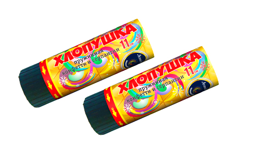  Пружинная хлопушка 11см с конфетти и серпантином  в Тульской области